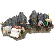 House / Refuge Hidden in the White Mountains with Tent 1724 teile MOC Spielzeug