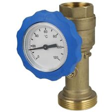 OEG Kugelhahn mit Thermometer blau und Rückflussverhinderer