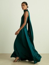 Reiss Fae Satin Cape Maxikleid