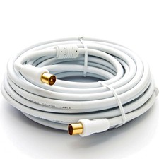 30m TV Antennenkabel HDTV FullHD 75Ohm Koaxialkabel 4K UHD Koax Stecker Buchse