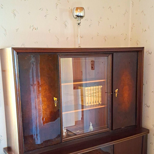 Holz vitrine braun - holz, braun/schwarz