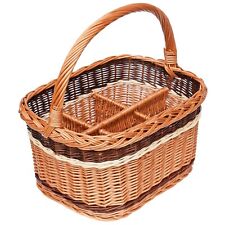 Einkaufskorb Flaschenkorb für 6 Flaschen / Schraubglas Weidenkorb Autokorb RAW