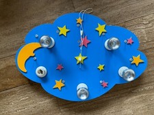 Deckenleuchte Wölkchen für Kinder mit Nachtlichtfunktion, Sonne, Mond, Sterne