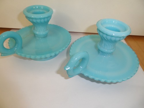 Pressglas kerzen leuchter paar - pressglas,