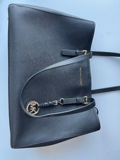 Michael Kors Jet Set Travel Tasche Bag Handtasche Leder Schwarz