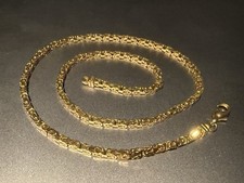 Königskette 333 Gelbgold 45cm x 3mm Echte Massive Byzantinische 8K Halskette