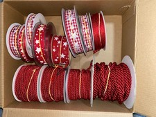 12 Rollen Geschenkband Schleifenband  XXL Konvolut  Weihnachten  - Rot #4