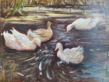  Ententeich Gemälde Ölbild