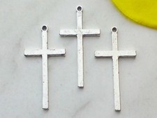 5x Anhänger großer Kreuz 35x17mm Charms Kruzifix Glaube Schmuck Deko Basteln