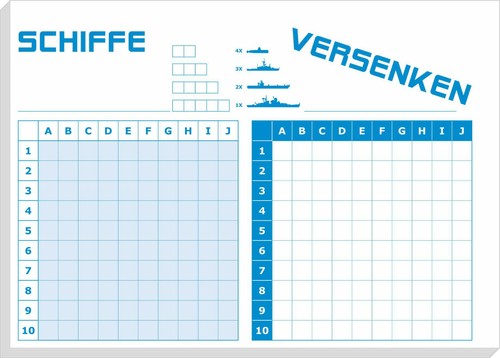 Spieleblock schiffe versenken - schiffe,