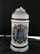 Bierkrug Preußen Briefmarke Deutsche Post Porzellan Zinndeckel 2001 German Stein