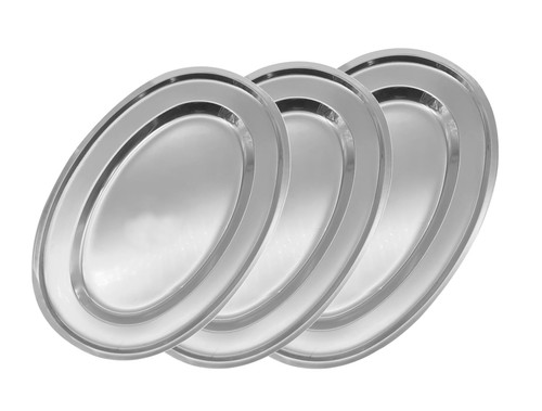 Edelstahl serviertablett oval - serviertablett,