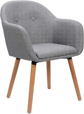 Esszimmerstühle Wohnzimmerstuhl Küchenstuhl Leinen Massivholz Hellgrau hb94hgr-1