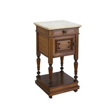 Antiker Nachtschrank Nachtkonsole Nachttisch Nussbaum B: 41 cm -11773-