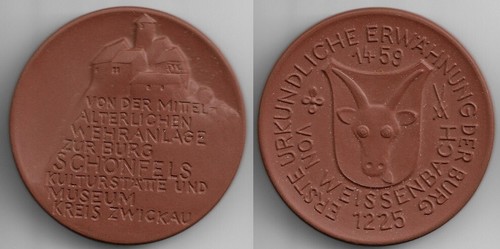 Porzellan medaille burg - porzellan-medaille,