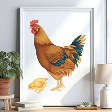 Huhn Vogel v4 Schablone Malen