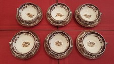 Royal Worcester Palissy Game Series, 6 Suppentassen u. Untertassen, Top-Zustand