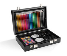 EASYmaxx Malkoffer Künstler Koffer XXL Mal & Zeichen Set Stifte Farben Kreide