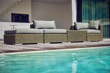 MERCY ROPE - Couchtisch 90x90x42 - Polypropylen Seil olive