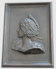Jugendstil Bronze Relief