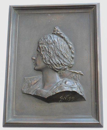 Jugendstil bronze relief - jugendstil,