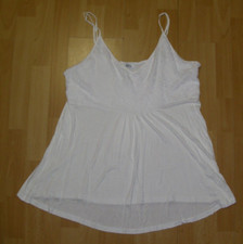 Babydoll Trägertop ärmellos Gr. 44 46 weiß Spitzeneinsatz Träger verstellbar bpc