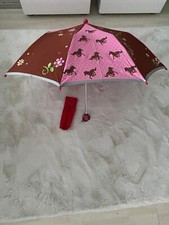 Pferdefreunde Taschenschirm Rosa/Braun,Obermaterial:Polyester,Motto:Pferde.Gut