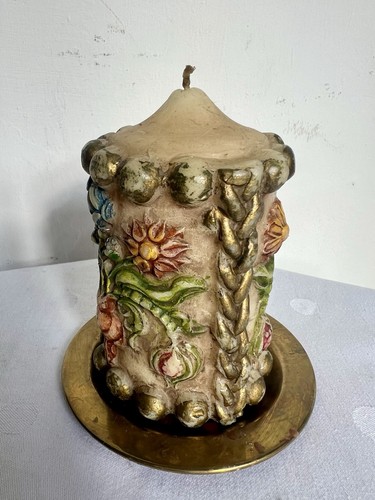 Kerze alt blumen motiv cm - blumen,
