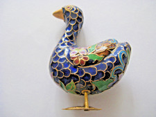 Cloisonne Gans Vogel Messing Metall Emaille 6,8 cm.