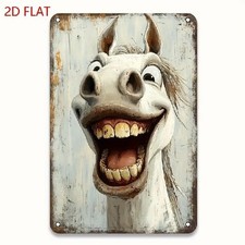 Blechschild lachendes Pferd