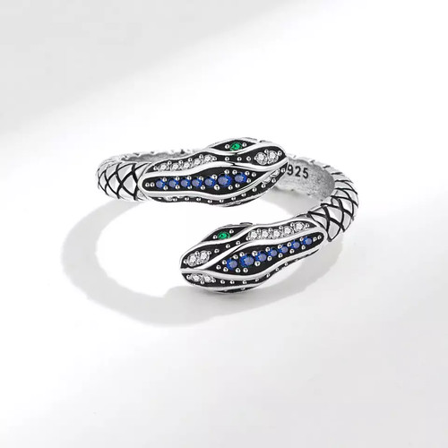 Schlangen ring silber zirkonia - ring,