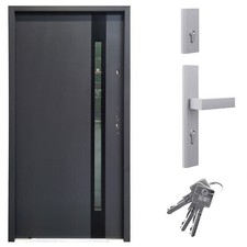 Ausstellungstür #TI03 Nebeneingangstür ATU68 mit Griffset DIN Rechts 98x208 cm