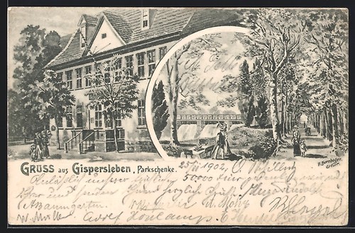 Künstler gispersleben - künstler-ak,
