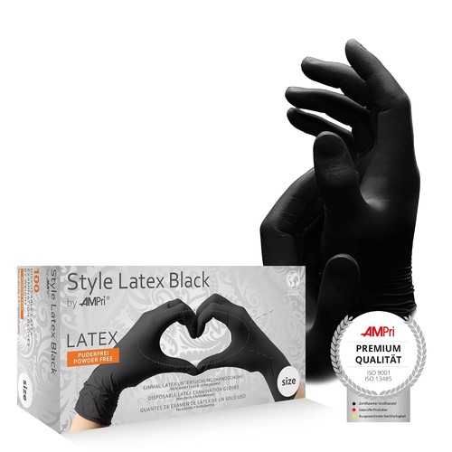 Latexhandschuhe schwarz 100 - latexhandschuhe,, schwarz,
