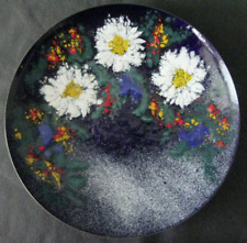 Emaille Schale 60er Jahre,⌀ 20,5 cm Wandteller, floral Fischpunze (`Fischland´?)