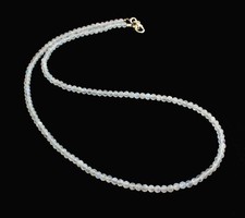 Mondstein Kette Edelsteinkette Regenbogenmondstein Blau-schimmer Collier 45 cm
