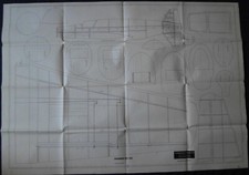 Bauplan Dornier DO 335, Hermann Rommler Modellbau. Format 88 x 124 cm, gefaltet