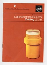 Bedienungsanleitung Multiboy Zerkleinerer LZ251 VEM DDR 