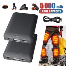 2xWiederaufladbaren 5000mAh Akku 5V für Beheizbare Handschuhe Socken Jacke Weste