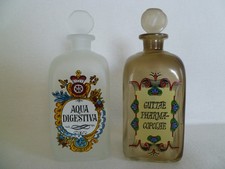 2 Apothekerflaschen Schnapsflaschen Likörflaschen aus Glas je 0,5 l Vintage