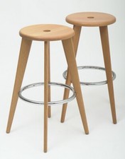 2x Vitra Tabouret Haut Design by Jean Prouvé (1942) Bar Stuhl Hocker Eiche Natur