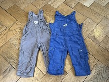 Steiff Cord-Latzhosen 2er Set, Blau/beige, Größe 80cm/12m