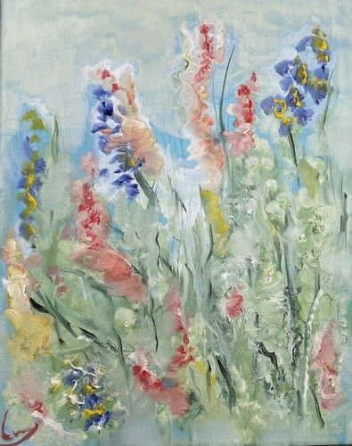 ölbild gemälde blumen - gemälde,