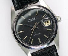 Rolex Uhr Oysterdate Precision 6694 Handaufzug 34mm Unisex schwarzes Blatt