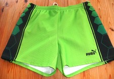 gebrauchte Vintage Puma Fußball Trikot Hose Short Cell hellgrün, Gr. 7 = L