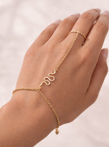 Gold schlange hand kette - schlange,
