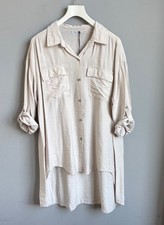 Damen lange Bluse Hemdbluse