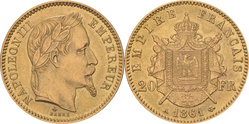 Frankreich francs 1861 a - 1861,