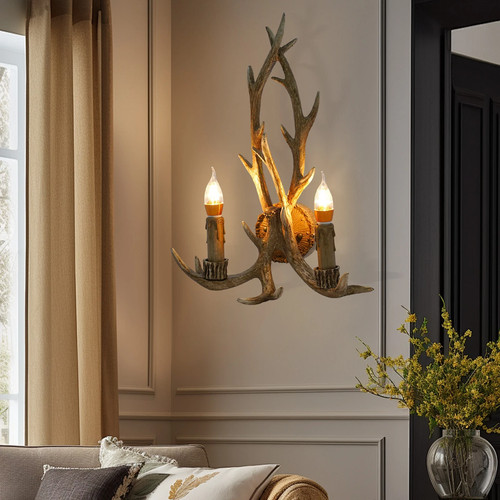 Vintage geweih wandlampe - vintage,