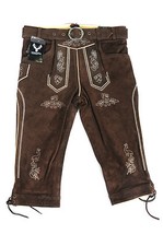 Trachten Lederhose mit Gürtel Herren Kniebund braun Echt Leder Neu Gr. 46-62 